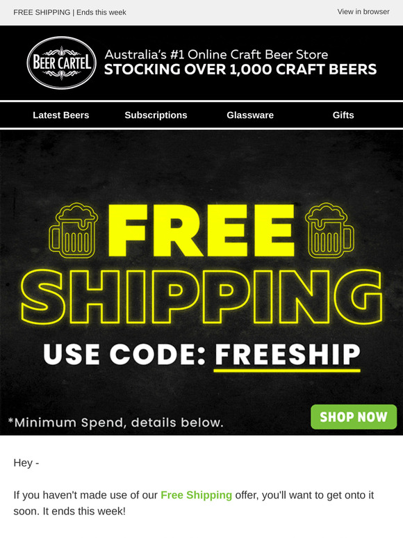 FREE SHIPPING 🚨 Ends this week 🎉🍺