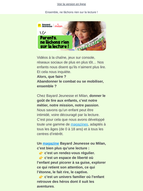 Parents, ne lâchons rien sur la lecture !