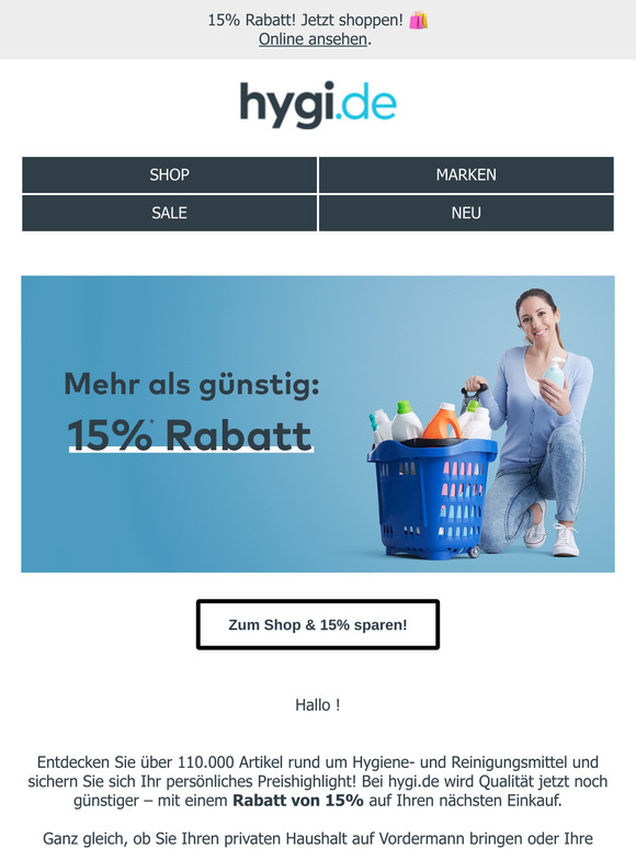 MEHR ALS GÜNSTIG: Ihr Preishighlight bei hygi.de