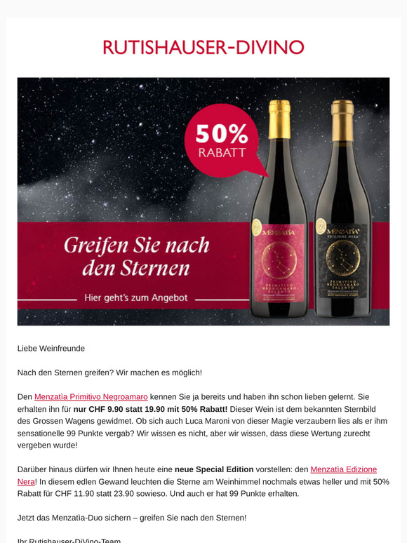 -50% auf Primitivo Negroamaro!