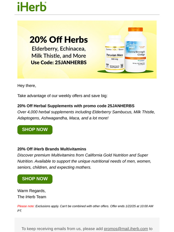 ⭐ 20% Off Herbal Supplements and More