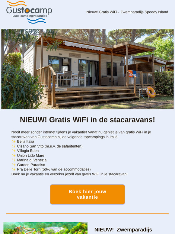 Nieuw bij Gustocamp