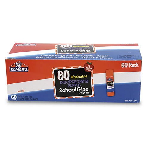 Elmer's® Washable School Glue Sticks Classroom Pack - Purple - Box of 60 - 0.24 oz. 