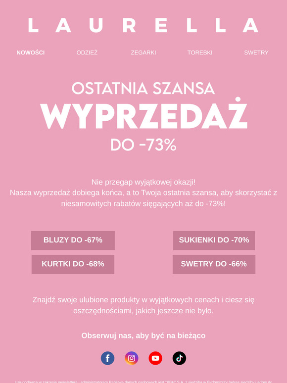 📣 Ostatnia szansa! Rabaty do -73% w Laurella!