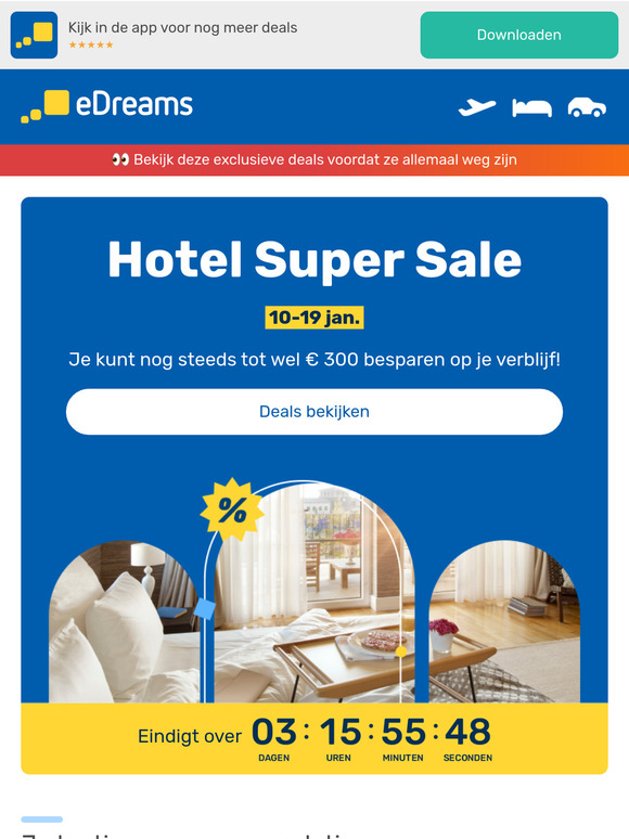 ⏱️ Laatste kans voor de Hotel Super Sale
