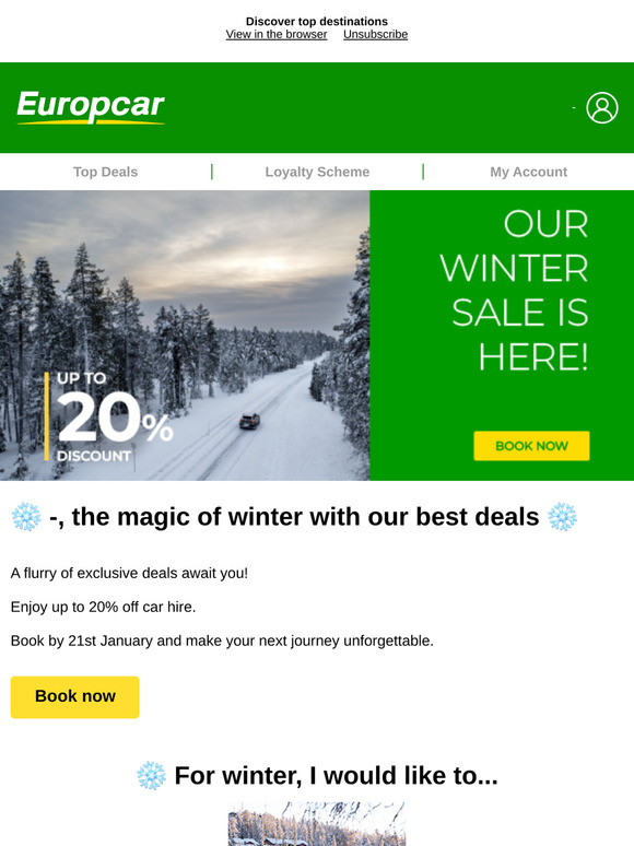 We're back with winter car hire deals just for you!