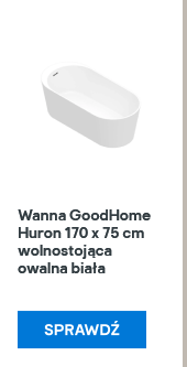 Wanna GoodHome Huron 170 x 75 cm wolnostojąca owalna biała