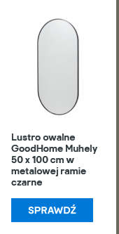 Lustro owalne GoodHome Muhely 50 x 100 cm w metalowej ramie czarne