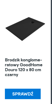 Brodzik konglomeratowy GoodHome Douro 120 x 80 cm czarny