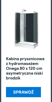 Kabina prysznicowa z hydromasażem Onega 80 x 120 cm asymetryczna niski brodzik