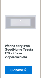 Wanna akrylowa GoodHome Teesta 170 x 75 cm 2 oparcia biała