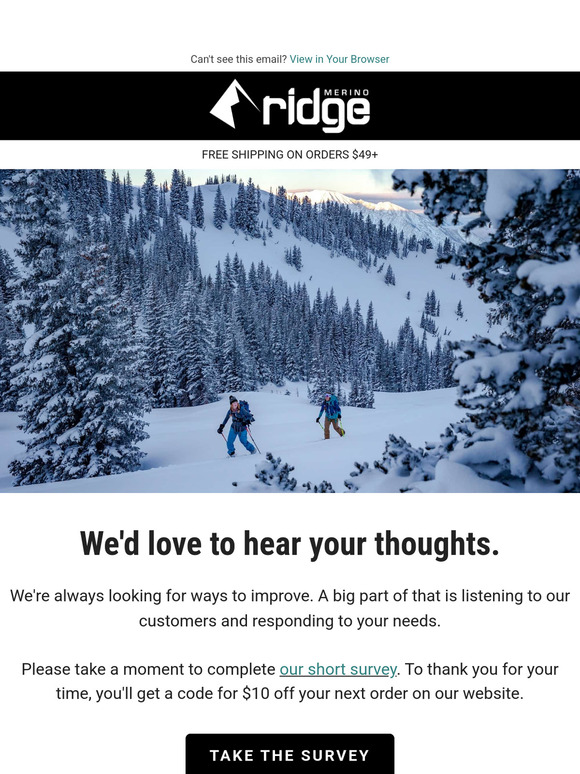 Share your thoughts, get $10 off