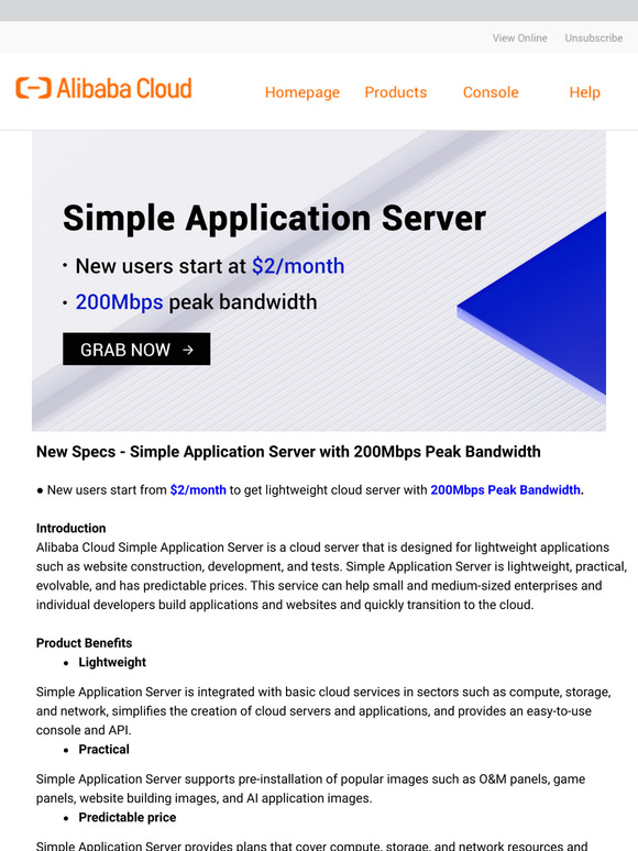 [ New Specs ] Simple Application Server with 200Mbps Peak Bandwidth