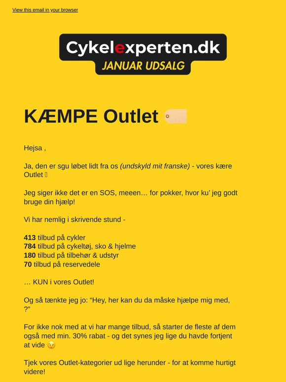 🟡 JANUAR OUTLET: +1300 tilbud online