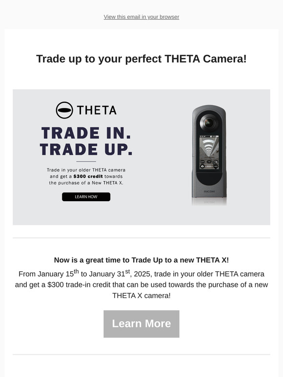 Trade Your Old THETA Camera for a $300 Credit!