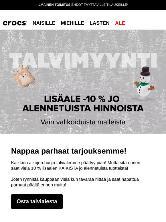 ❄️ Talvialessa tapahtuu: Nyt 10 %:n lisäale! ❄️