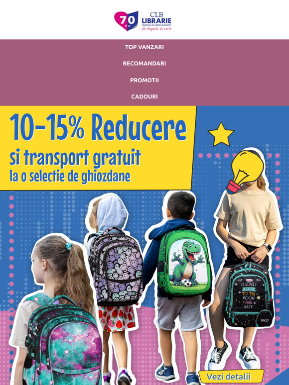 ⏳🔥 Doar 4 zile! 🚛🎒 Transport gratuit la ghiozdanele din oferta! 🚛🎒