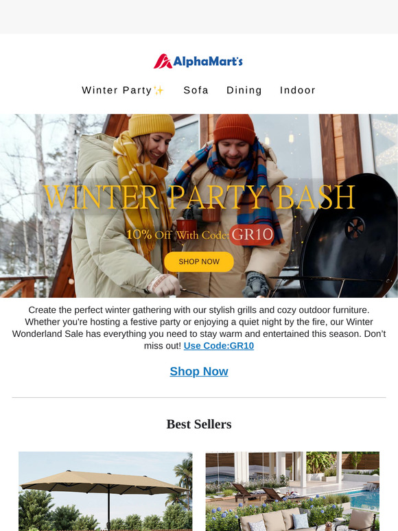 Save 10% on Grills & Cozy Furniture – Turn Up the Heat! ❄️🔥