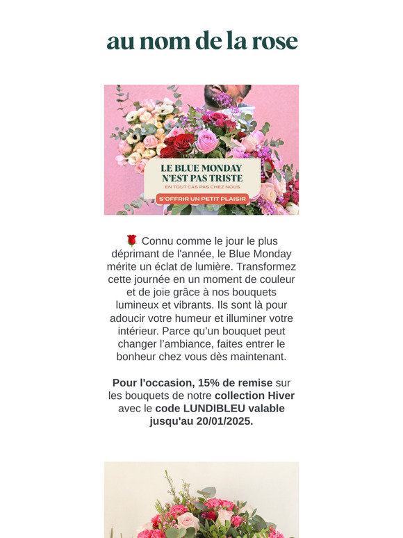 -15% sur toute la nouvelle collection pour adoucir le Blue Monday