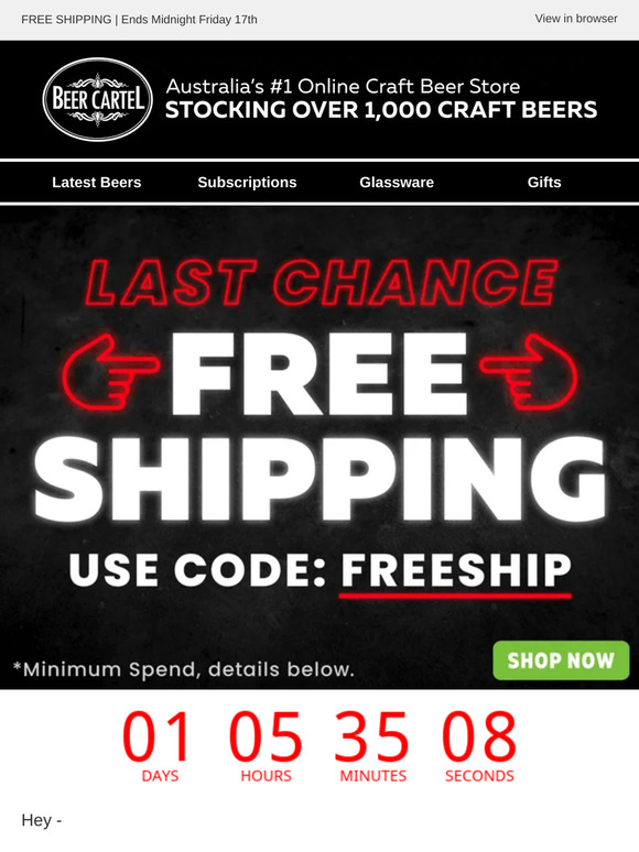 FREE SHIPPING 🚨 Your Last Chance To Order! 🍺