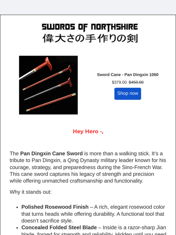 Pan Dingxin Cane Sword – 15% Off (Limited Time)