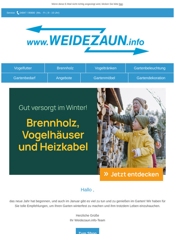 Gut versorgt im Winter