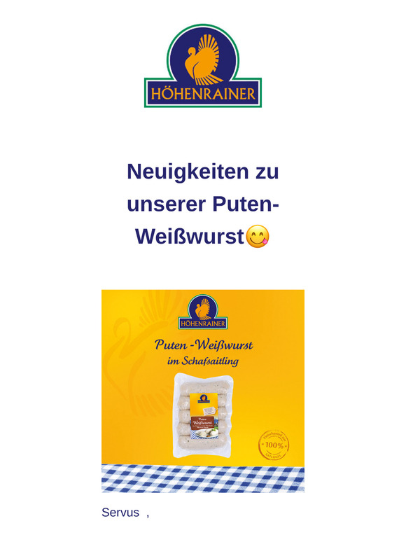 Neuheit 2025: Puten-Weißwurst