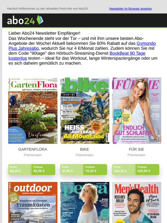 Winterangebote der Woche: ❄️1 Jahr Gymondo Plus für 4 € mtl. | 90 Tage BookBeat gratis