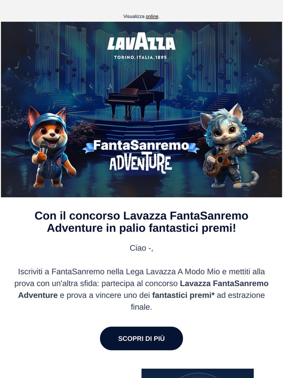 Partecipa al concorso Lavazza FantaSanremo Adventure