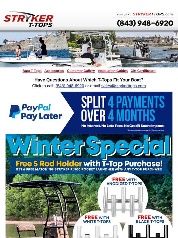 Winter Sale on Boat T-Tops!