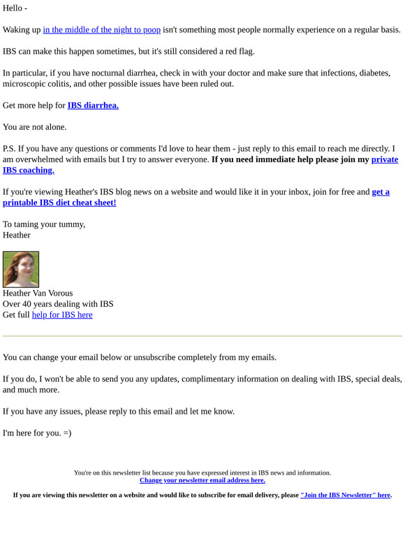 IBS news flash. Nighttime bowel movements. Normal or not?