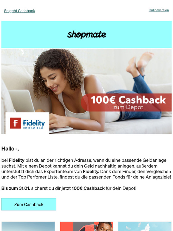 100€ Cashback bei Fidelity