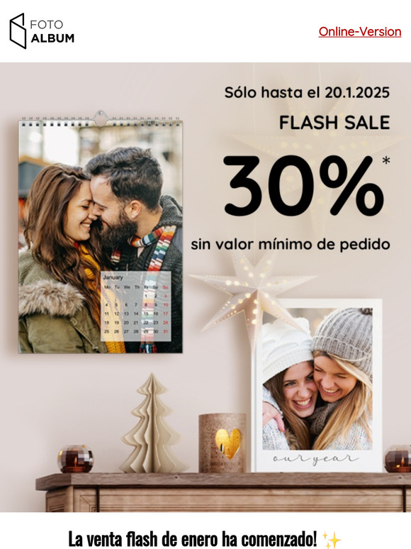 -30% en libros de fotos y calendarios de fotos