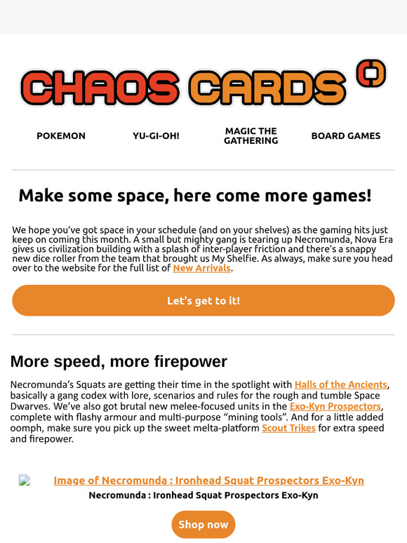 Make some space, here come more games!
