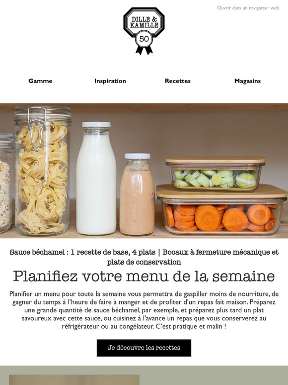 Planifiez votre menu de la semaine