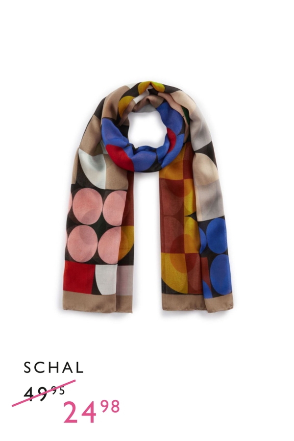 Art School Schal aus recyceltem Polyester im Bauhaus-Design in Braun