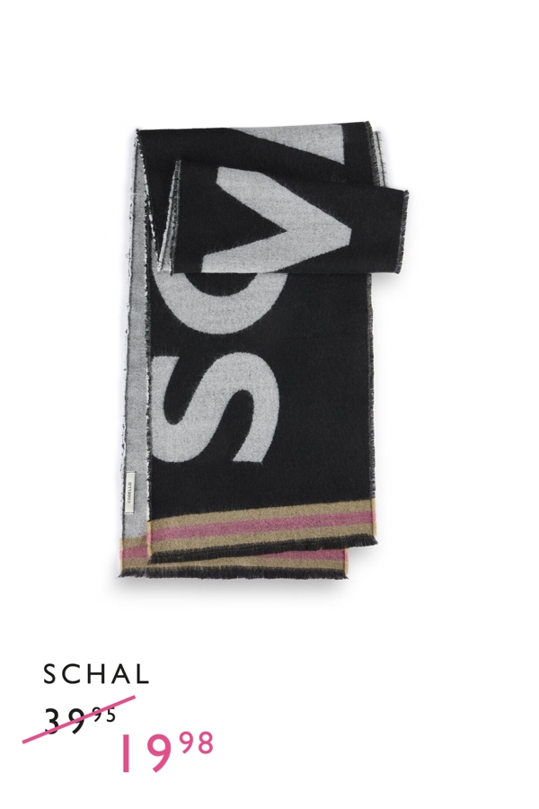 Weicher Schal in schmalem Format mit „SoWhat“-Statement in Schwarz