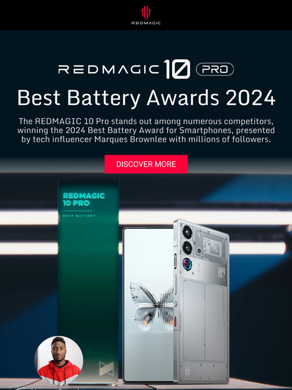 🏆The REDMAGIC 10 Pro wins the 2024 Best Battery Award for Smartphones!