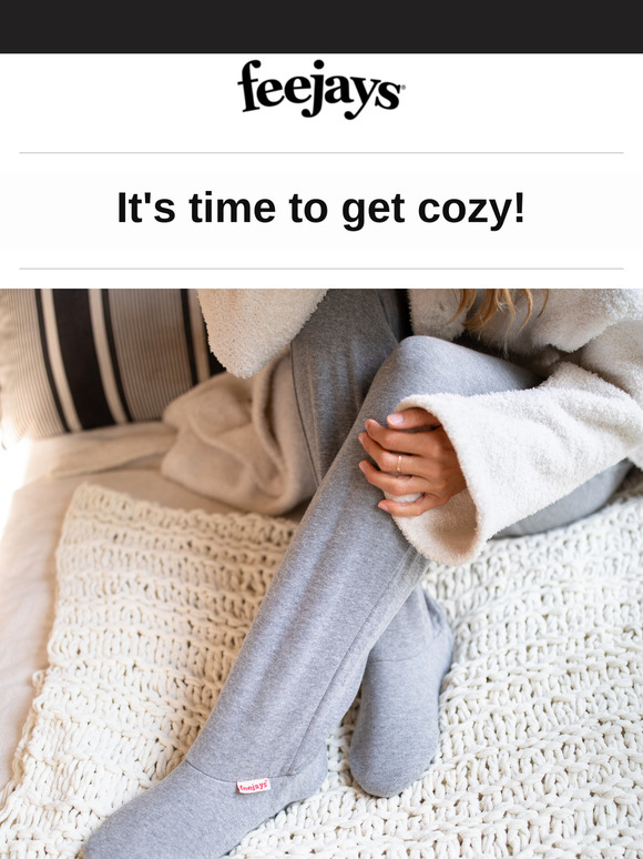 Nothing will keep you cozier this winter than sweatpants with feet!