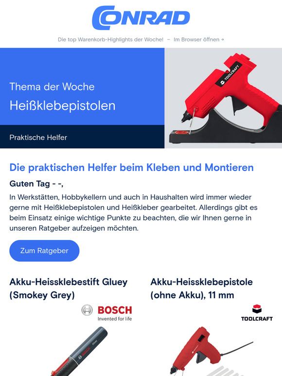 Highlight der Woche: ♨ Heißklebepistolen, die beim Kleben und Montieren helfen