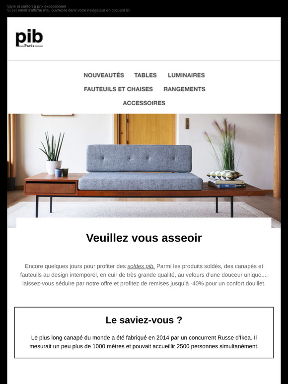 Soldes d'hiver : canapés et fauteuils