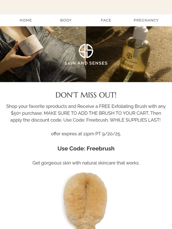 FREE Exfoliating Brush Offer! 🌟 WITH $50+ PURCHASE 🌟