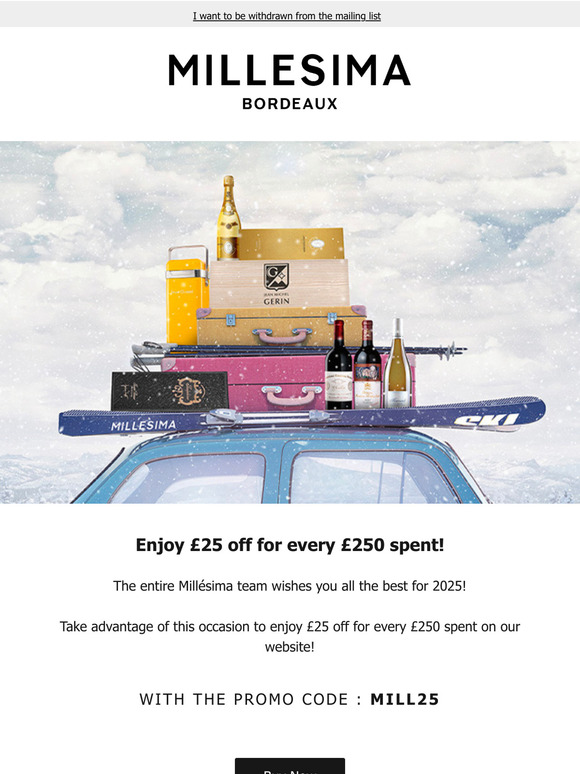 📢 £25 off for every £250 spent to start the year right!