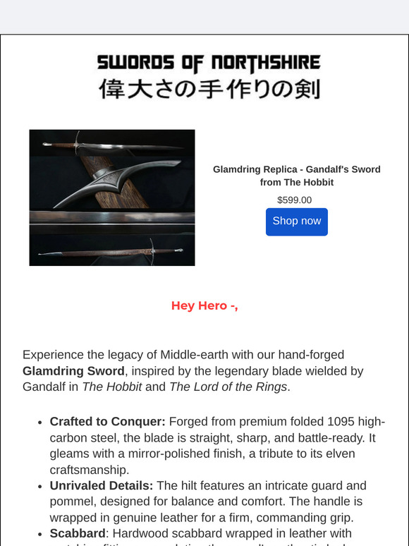 Gandalf’s Legendary Sword - Wield the Power of Glamdring