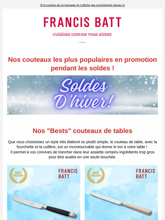 Nos couteaux les plus populaires en promotion pendant les soldes !