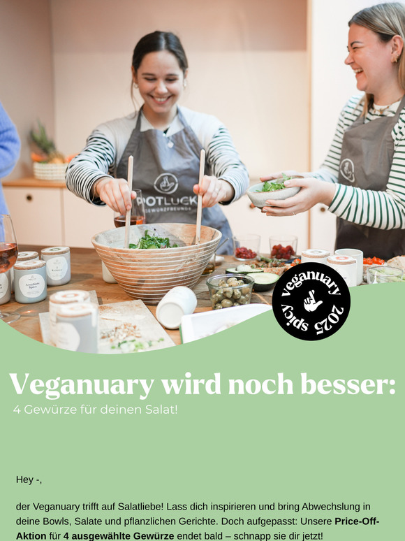 Veganuary & Salatliebe: 1€ Price-Off - NUR BIS MORGEN!
