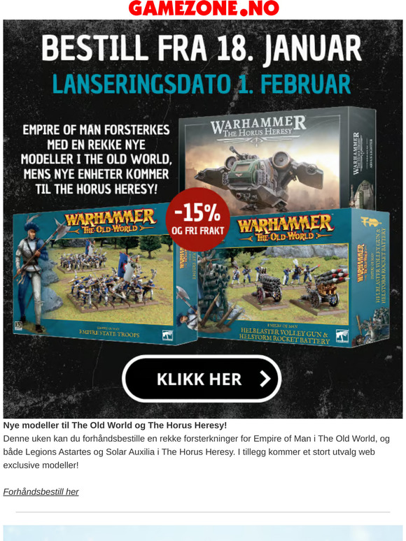 Nyheter til The Old World og The Horus Heresy!