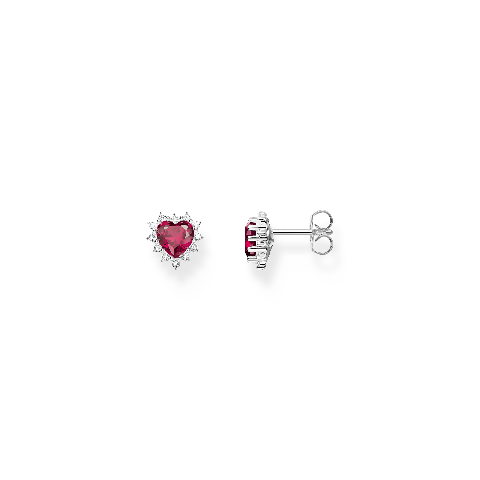 Silver heart earrings Romance