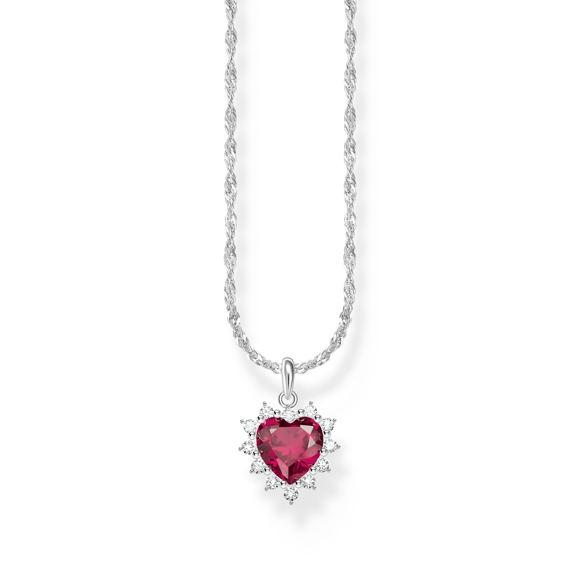 Silver necklace with heart pendant Romance