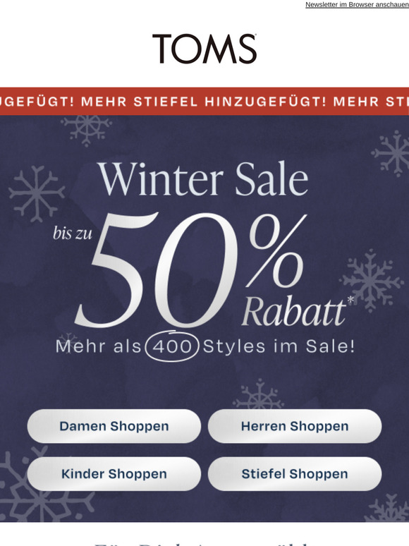Bis zu 50% Rabatt* auf über 400 Stile